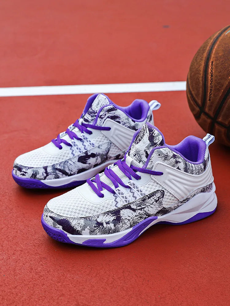 Chaussures de basket-ball respirantes carillon colorées pour hommes, chaussures de sport décontractées, haut, polyvalent, nouveau, printemps, 2024