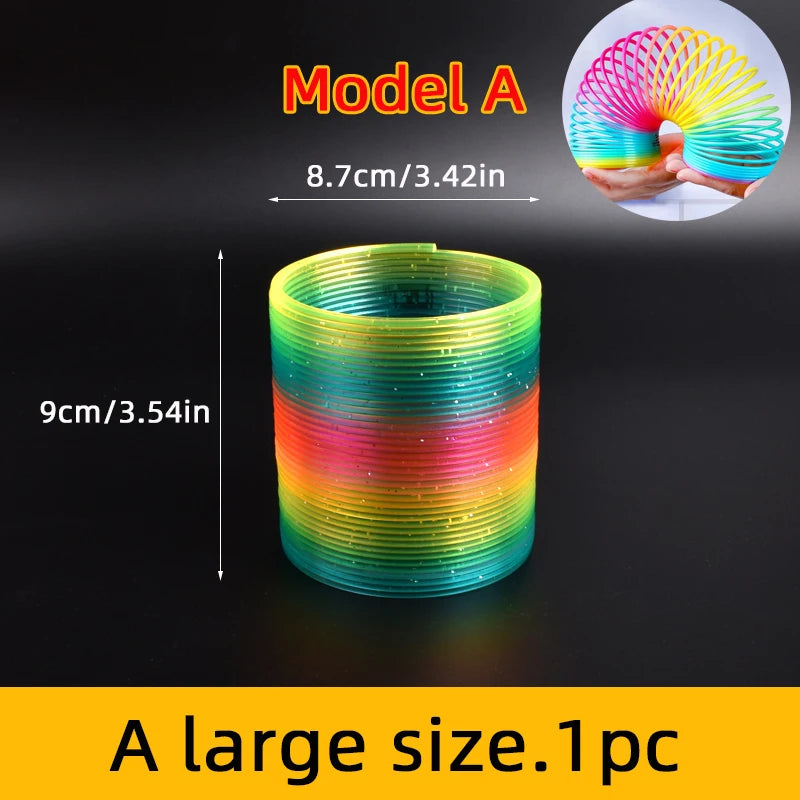 Rainbow Magic Springs Circle Toys Kids' Birthday Party Favors Friends Giveaway Small Gifts Pinata Fillers Flexible Funny Toy