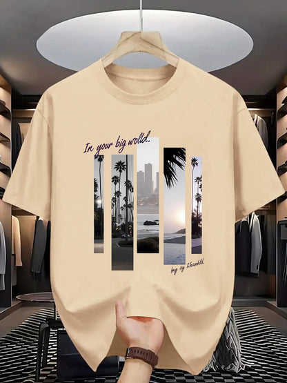 T-SHIRT MANCHES COURTES COL ROND HOMME, 100% COTON