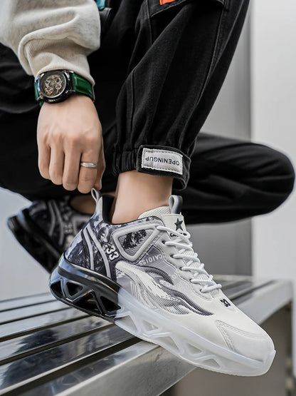 Chaussures de basket-ball à la mode et tendance pour hommes, avec une forte capacité de saut, chaussures de sport décontractées antidérapantes et résistantes à l'usure