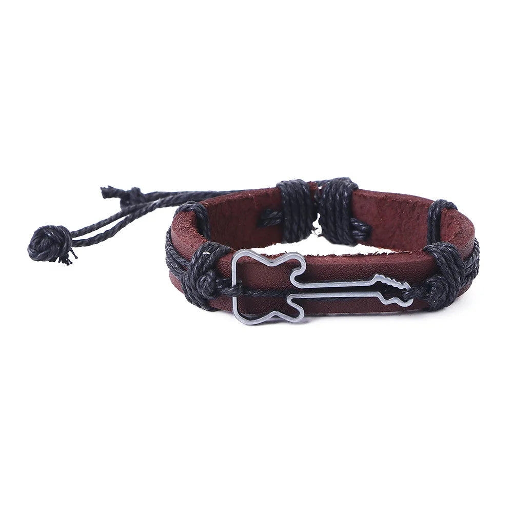 1pc Chain Friendship Men Wristbands Adjustable Women Bracelets Antique Jewelry Charm Bangles Guitar Bracelets