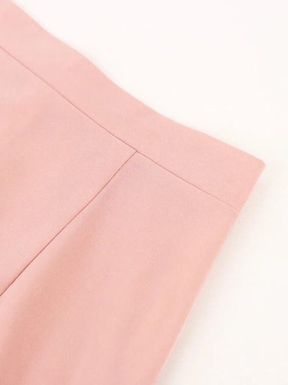 Women's Mermaid Skirt High Waist Pink Flared Trumpet Fishtail Sheath Elegant Ruffles Party Event Elastic Classy