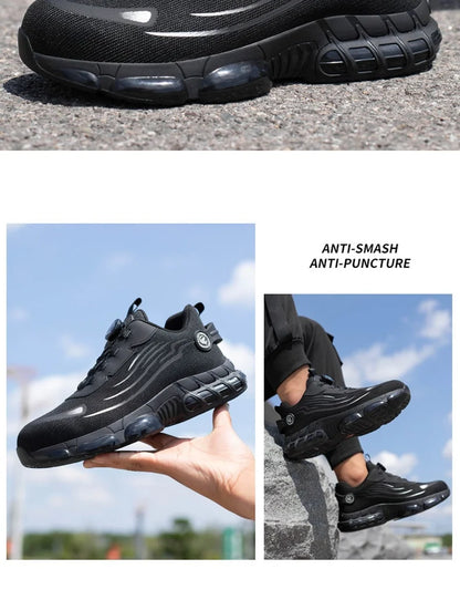 Men's Safety Work Shoes Anti-Tailor Wear-Resistant Steel Toe Boots Durable Sports Footwear for Construction Industry Workers