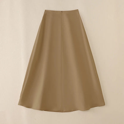 ZANZEA-Jupe mi-longue évangélique élégante taille haute pour femmes, jupes trapèze pour femmes, bureau, dame, document solide, fête, mode, 2025