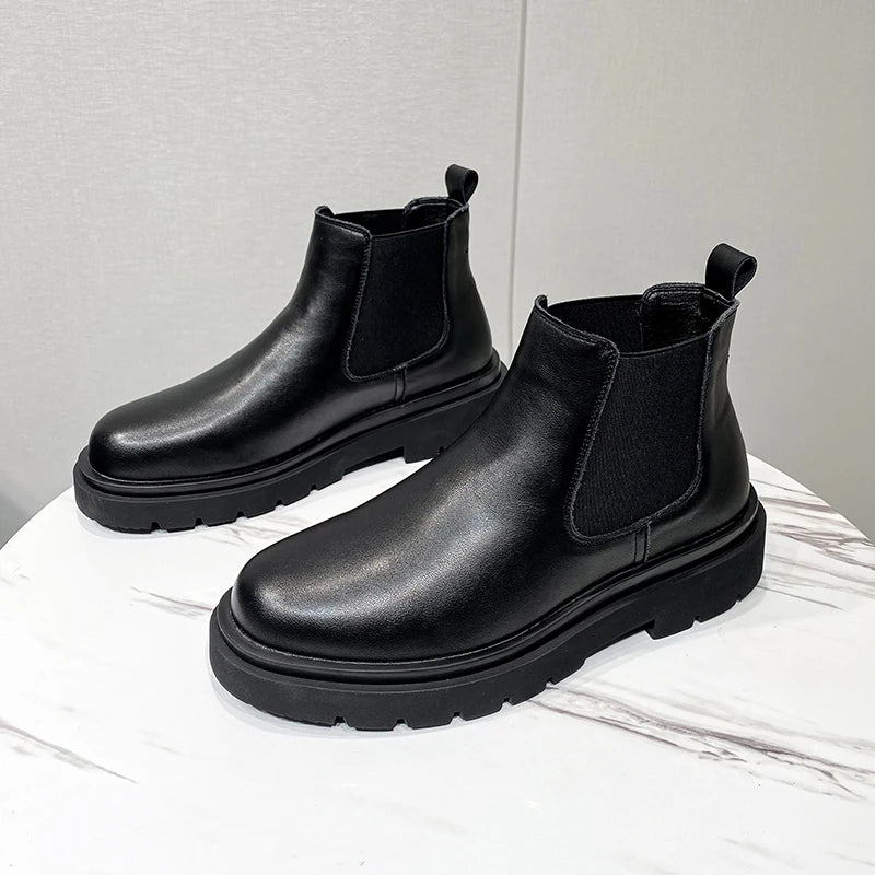 StephanBoots-Chaussures à plateforme noires pour hommes, Bottes de rinçage à la mode, Slip on, Nouveau, Automne, Hiver, 2022 - DOGOMET DIGITAL PLUS