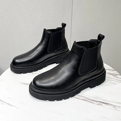 StephanBoots-Chaussures à plateforme noires pour hommes, Bottes de rinçage à la mode, Slip on, Nouveau, Automne, Hiver, 2022 - DOGOMET DIGITAL PLUS
