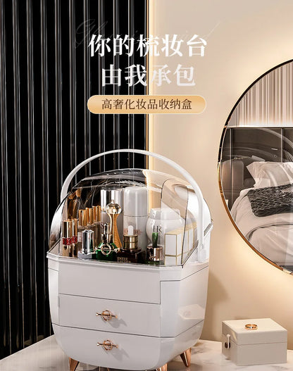 Luxury desktop cosmetics storage box Skin care lipstick perfume jewelry shelf Dust proof transparent cosmetic box