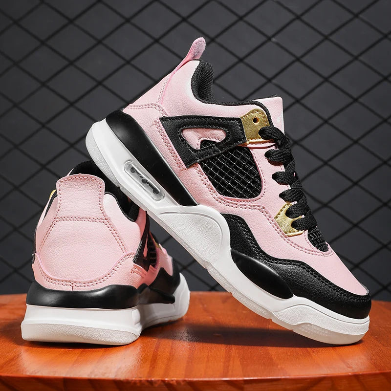 Baskets de basket-ball en cuir à lacets pour enfants, chaussures de skate plates décontractées, tennis pour enfants, qualité, mode, filles, garçons