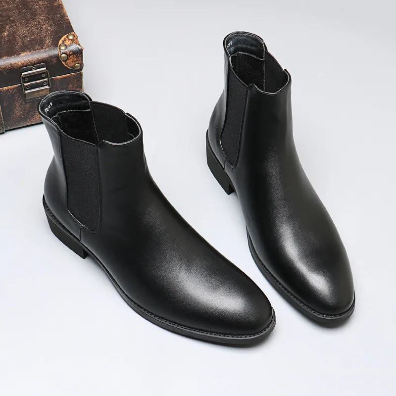 StephanBoots-Bottes courtes en cuir pour hommes, bottes de rinçage, chaussures décontractées montantes