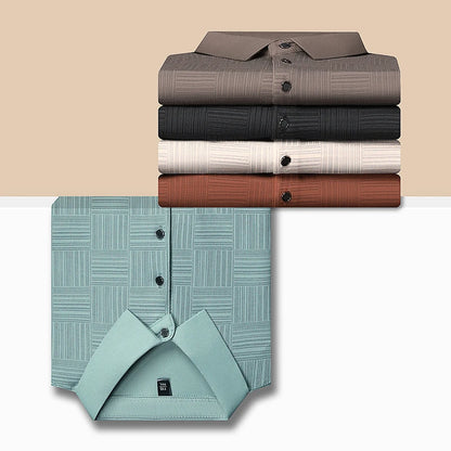 2024 Men's New Printed Business Casual Short sleeved POLO Shirt Fashion Short sleeved Comfortable and Breathable Top