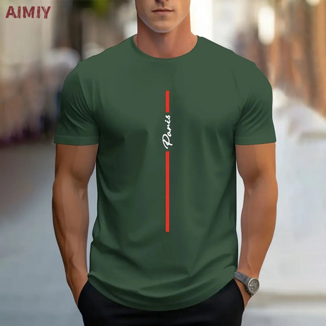 T-SHIRT À MANCHES COURTES ET COL ROND POUR HOMME