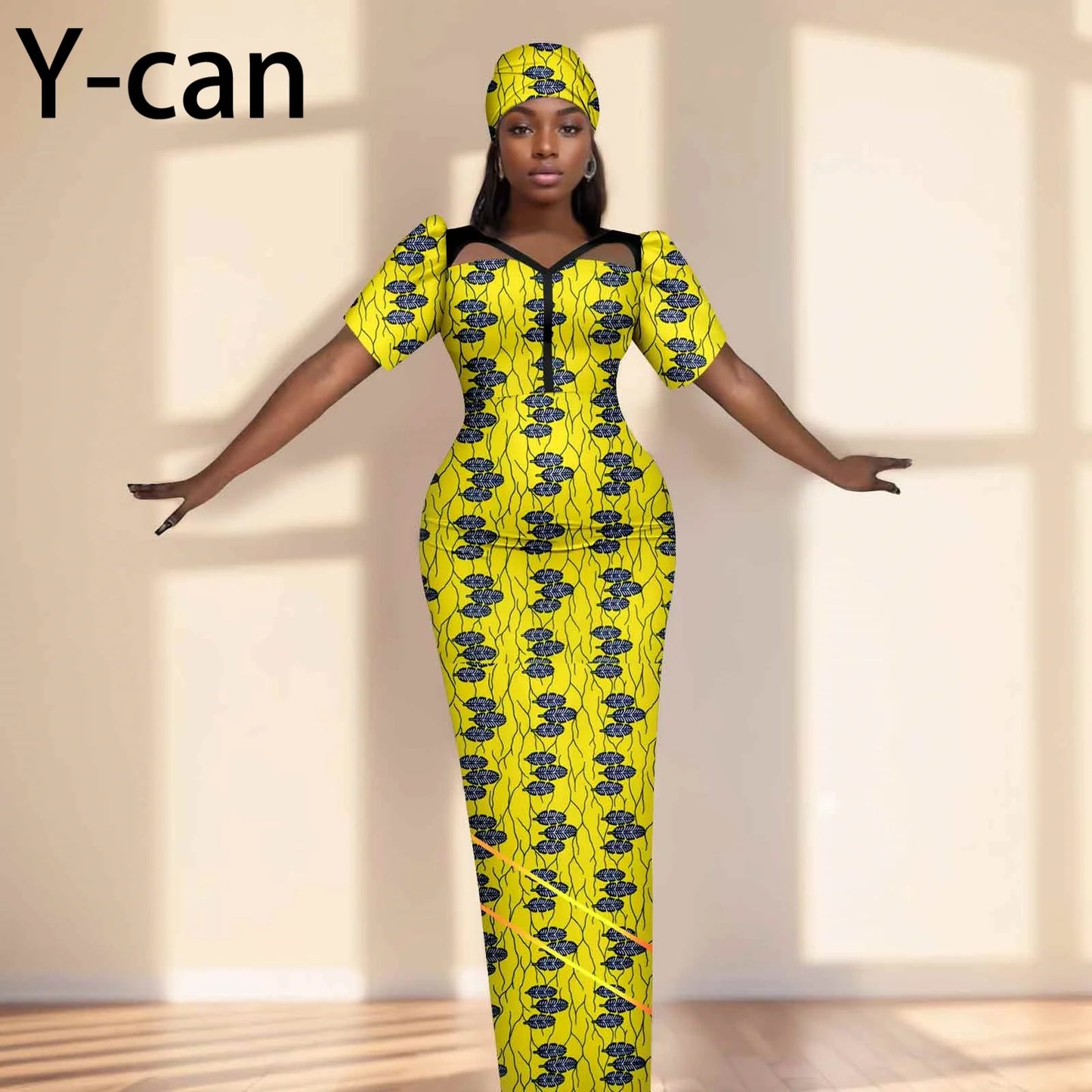 Robe de soirée robes africaines pour femmes coupe ajustée robe à manches courtes robes de soirée avec bandeau Dashiki Ankara imprimer 2525071