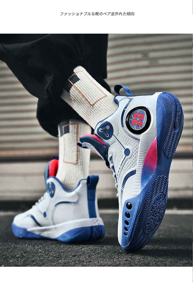 Nouvelles chaussures de basket-ball montantes chaussures de sport confortables et respirantes pour hommes et femmes athlètes d'entraînement chaussures d'étudiant décontractées