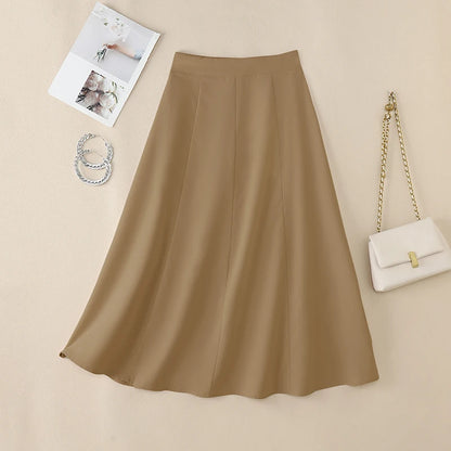 ZANZEA-Jupe mi-longue évangélique élégante taille haute pour femmes, jupes trapèze pour femmes, bureau, dame, document solide, fête, mode, 2025