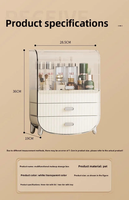 Internet celebrity cosmetics storage box, household box, desktop transparent dustproof cabinet, dressing table, skincare shelf