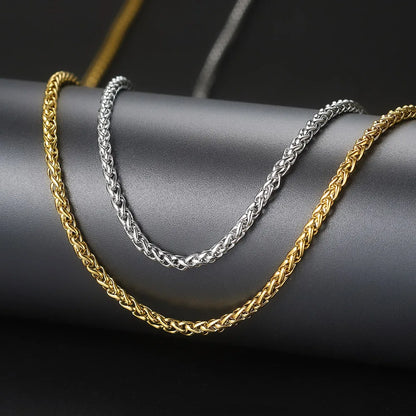 Franco Chain For Men Boys Minimalist Stainless Steel Necklace Women Daily Wear Hip Hop Jewelry Gifts Width 3mm Length 60cm C024
