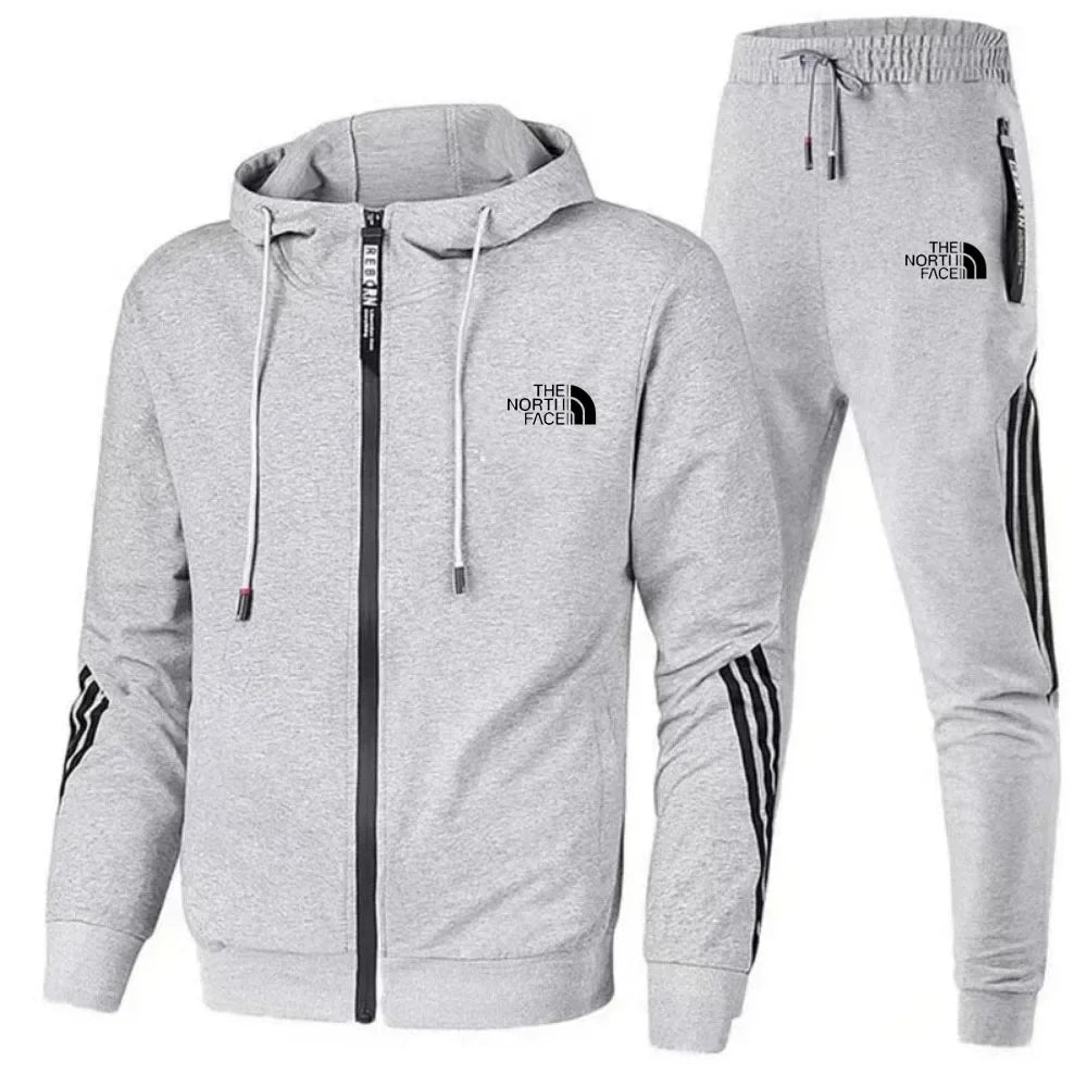 2025Men's Suit Two-Piece Tracksuit Casual Sports Jacket+Trousers Harajuku Sports Suit Spring And Autumn Hoodie Sportswear - DOGOMET DIGITAL PLUS