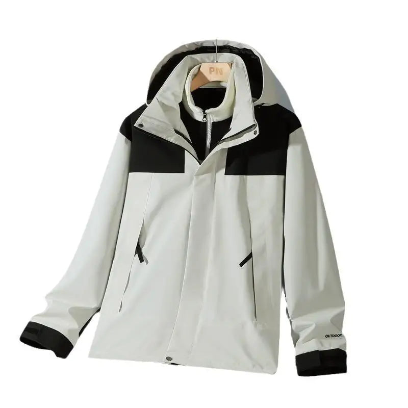 Veste d'assaut d'hiver en plein air trois en un avec polaire épaisse détachable deux pièces veste d'alpinisme imperméable pour hommes - DOGOMET DIGITAL PLUS