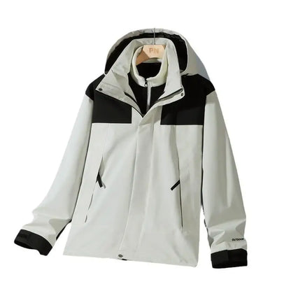 Veste d'assaut d'hiver en plein air trois en un avec polaire épaisse détachable deux pièces veste d'alpinisme imperméable pour hommes - DOGOMET DIGITAL PLUS