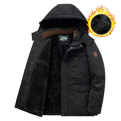Parka Thermique Épaisse et Chaude pour Homme, Manteau Décontracté à Fermeture Éclair, avec Doublure Souriante, Coupe-Vent, Vêtement d'Extérieur, Hiver - DOGOMET DIGITAL PLUS