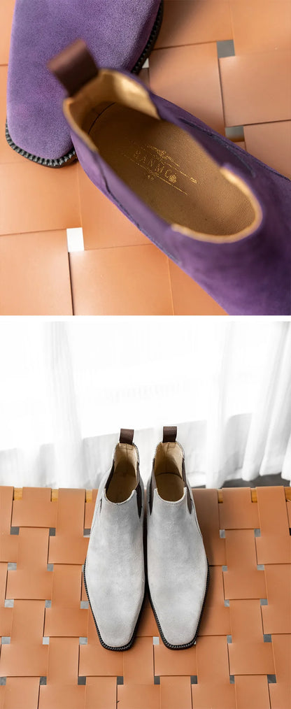 Style occidental hommes Chelsea bottes en cuir véritable de luxe en plein air randonnée chaussures de travail cheville désert bottes Botas Hombre Zapatos