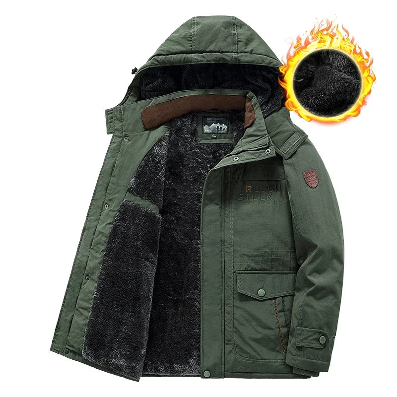 Parka Thermique Épaisse et Chaude pour Homme, Manteau Décontracté à Fermeture Éclair, avec Doublure Souriante, Coupe-Vent, Vêtement d'Extérieur, Hiver - DOGOMET DIGITAL PLUS