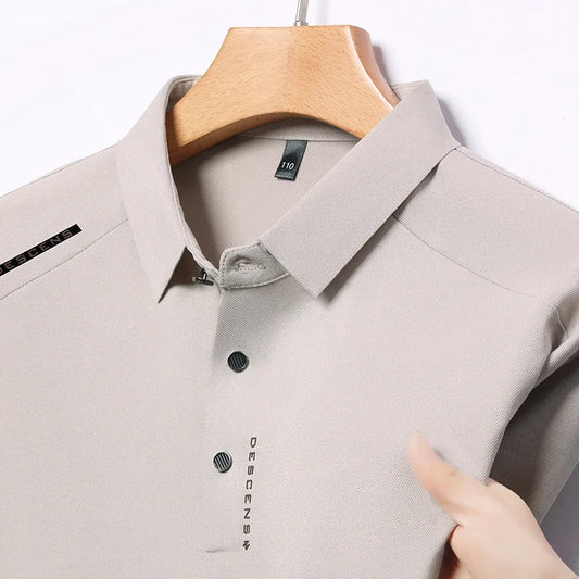 2025 New Men's Casual Fashion Printed Short Sleeve Polo Shirt Anti Wrinkle Breathable Comfortable Summer Versatile T-shirt