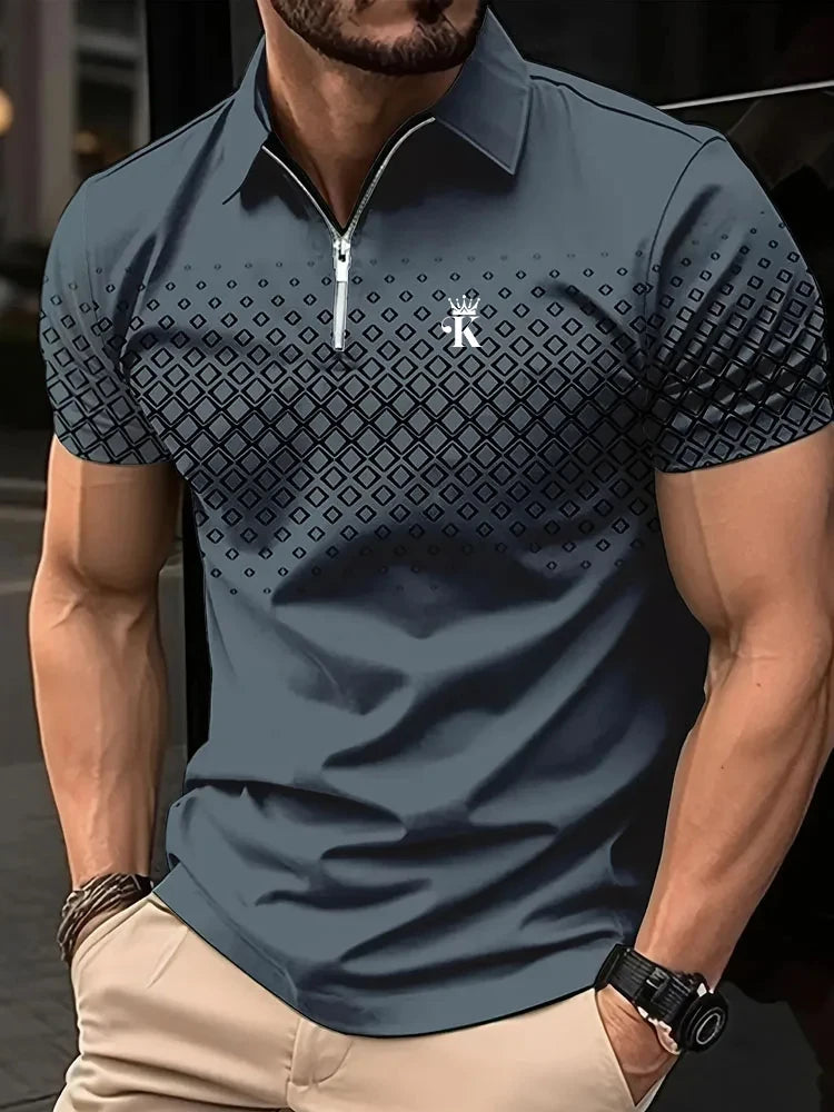 Polo de Golf à manches courtes pour hommes d'affaires, chemise d'extérieur décontractée, Streetwear quotidien, été, impression 3D, Polyester micro-élastique