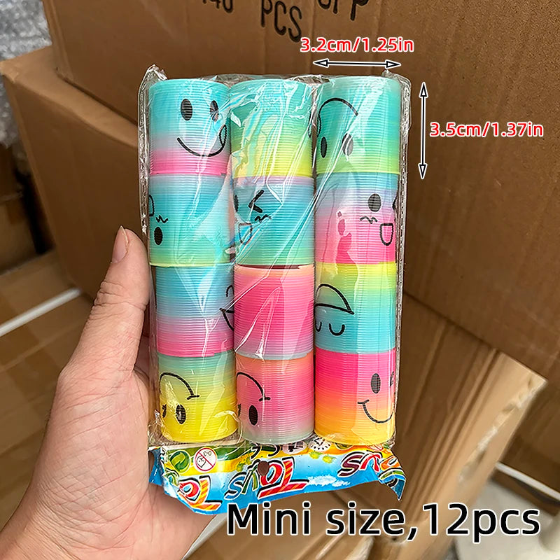 Rainbow Magic Springs Circle Toys Kids' Birthday Party Favors Friends Giveaway Small Gifts Pinata Fillers Flexible Funny Toy