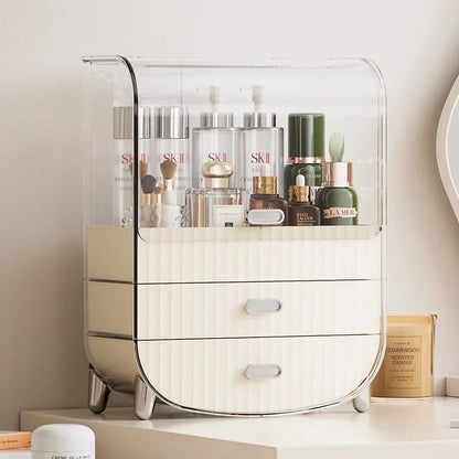 Internet celebrity cosmetics storage box, household box, desktop transparent dustproof cabinet, dressing table, skincare shelf