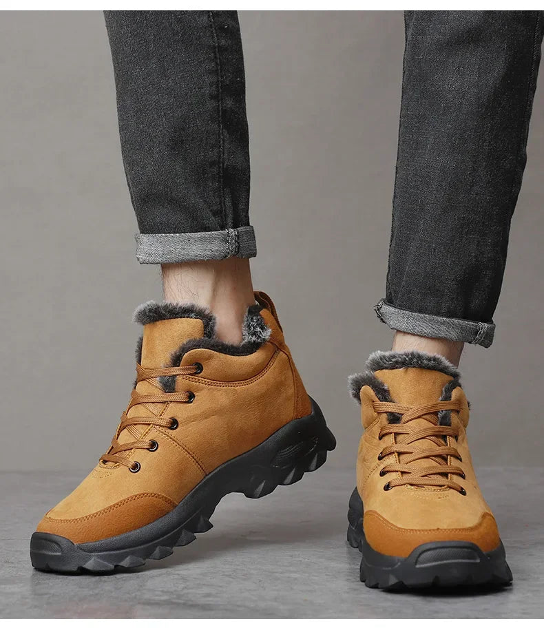 Hommes hiver bottes de neige avec fourrure baskets d'extérieur hommes chaussures 2023 nouveau mâle chaussures chaudes bottines pour hommes Botines Botas Hombre - DOGOMET DIGITAL PLUS