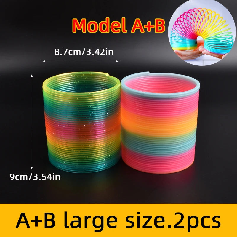 Rainbow Magic Springs Circle Toys Kids' Birthday Party Favors Friends Giveaway Small Gifts Pinata Fillers Flexible Funny Toy