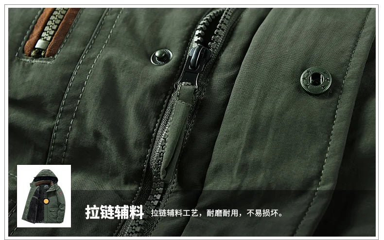 Parka Thermique Épaisse et Chaude pour Homme, Manteau Décontracté à Fermeture Éclair, avec Doublure Souriante, Coupe-Vent, Vêtement d'Extérieur, Hiver - DOGOMET DIGITAL PLUS