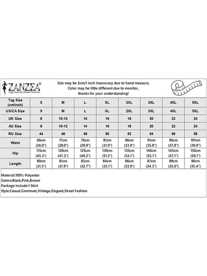 ZANZEA élégant a-ligne Jupes plissées femmes mode taille haute Patchwork Midi Faldas Mujer bureau déplacements solide Jupes Femme