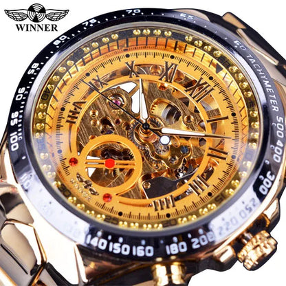 Gagnant mécanique Sport Design lunette Montre de mode hommes montres haut de gamme de luxe Montre Homme horloge hommes automatique Montre squelette