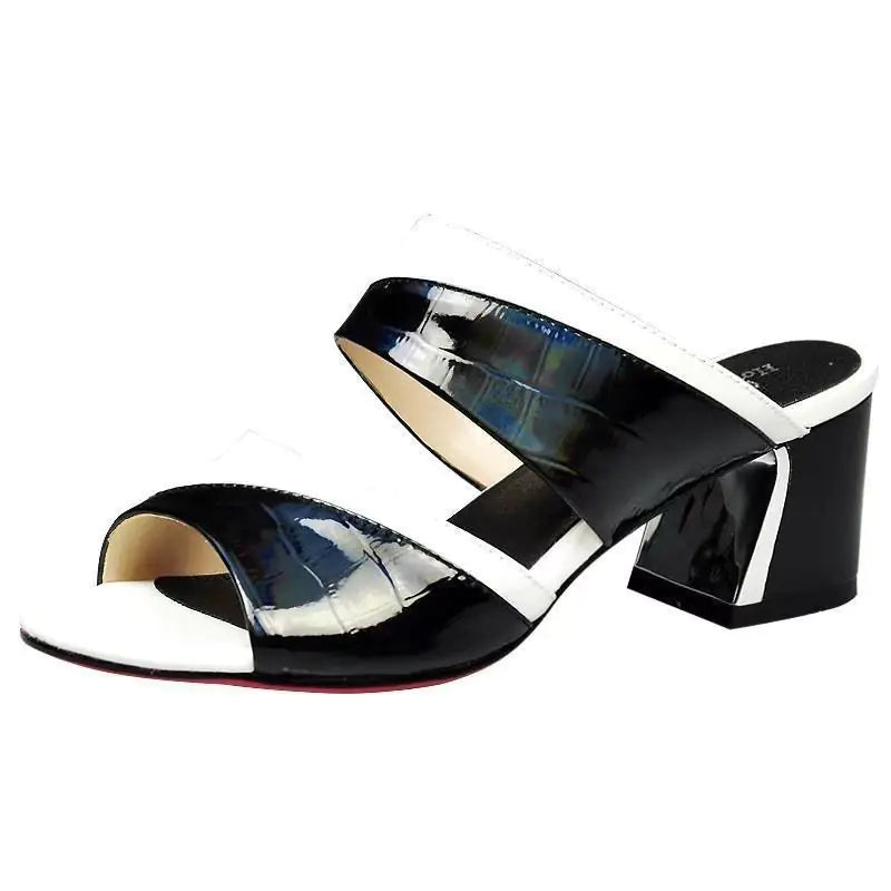 Western Style Ladies Leather Slippers