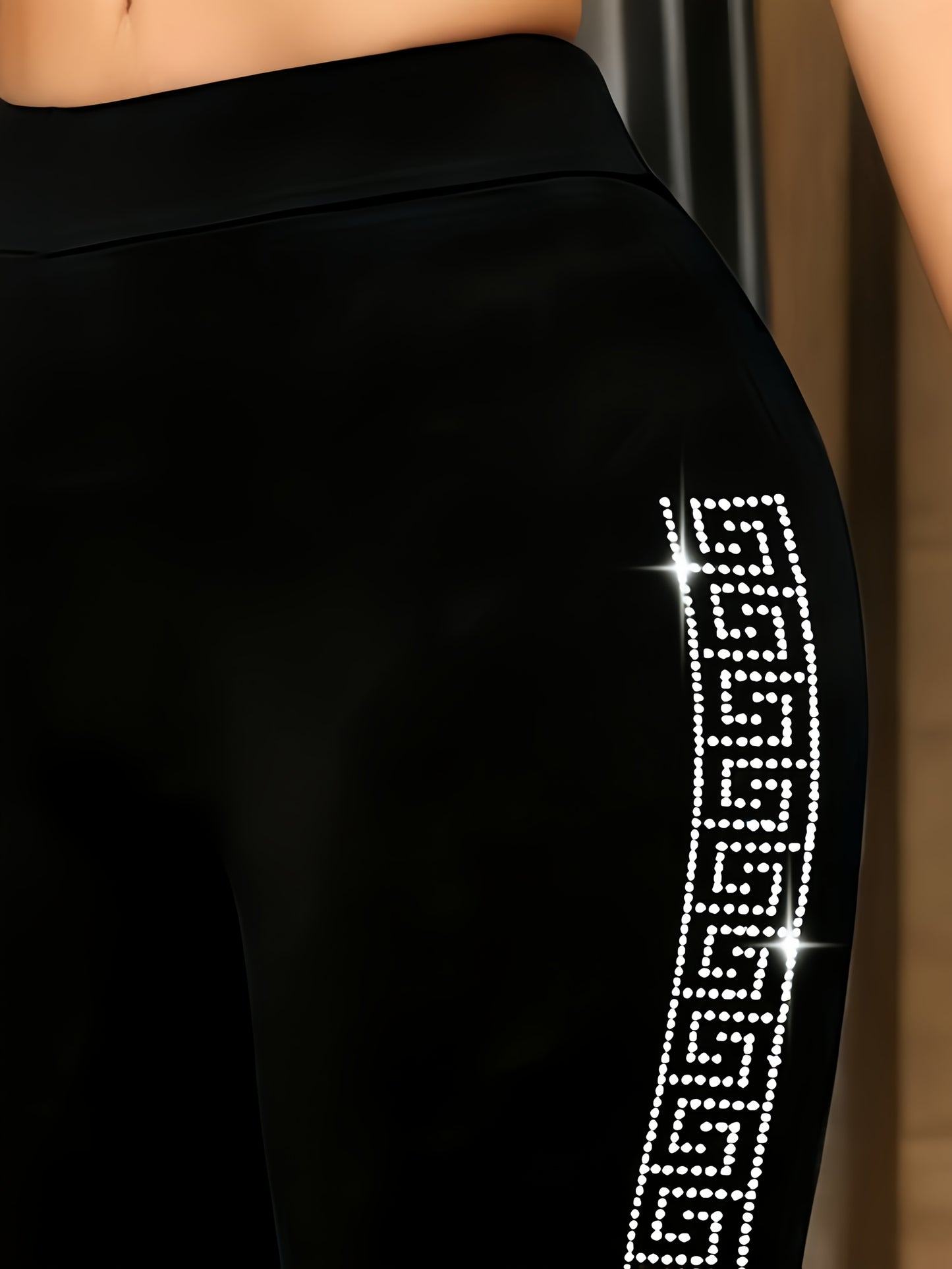 Women's High-Waisted Stretch Leg Pants - Non-See-Through Elastic Pants with Stretchy Waistband, All-Season Formal & Casual Pants for Everyday, Parties, Office - Machine Washable Black Trousers, High Waisted Leggings, Versatil