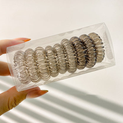 9 Pcs Spiral Hair Ties No Crease, Coil Hair Ties, Phone Cord Hair Ties, Women Ponytail Holder Elastics - DOGOMET DIGITAL PLUS