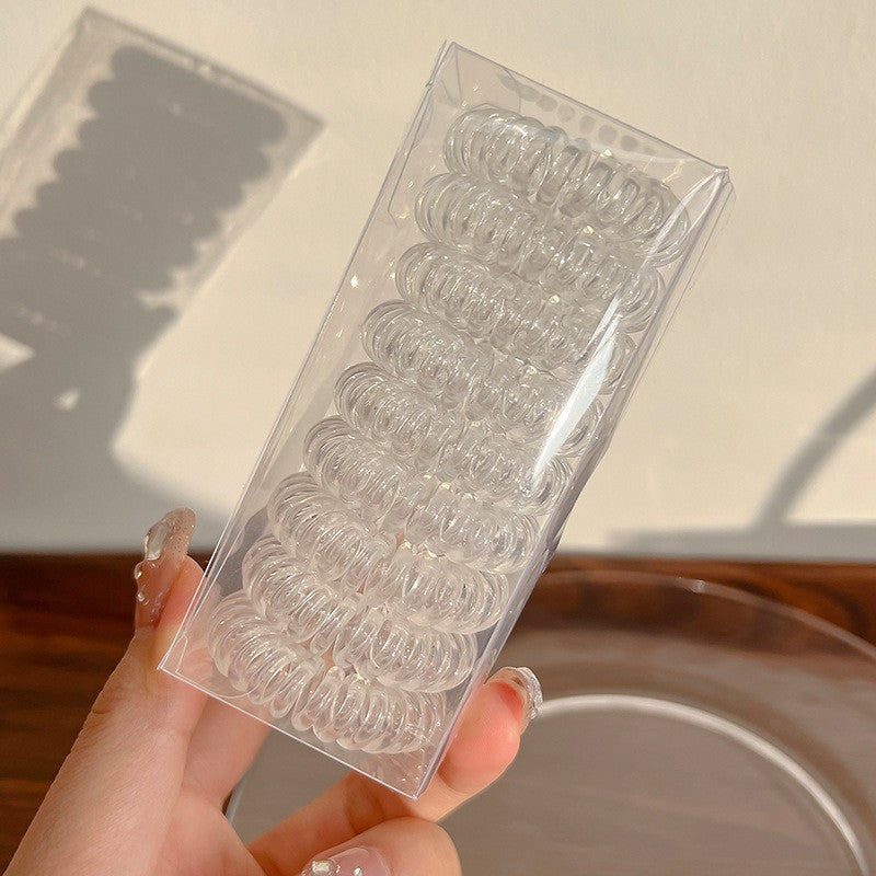 9 Pcs Spiral Hair Ties No Crease, Coil Hair Ties, Phone Cord Hair Ties, Women Ponytail Holder Elastics - DOGOMET DIGITAL PLUS