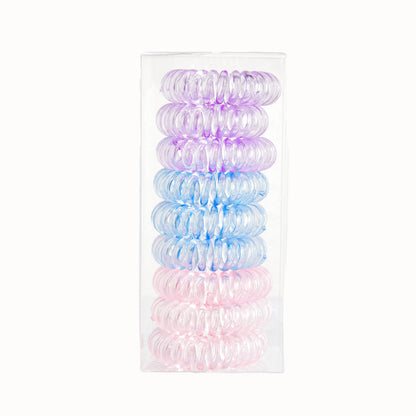 9 Pcs Spiral Hair Ties No Crease, Coil Hair Ties, Phone Cord Hair Ties, Women Ponytail Holder Elastics - DOGOMET DIGITAL PLUS