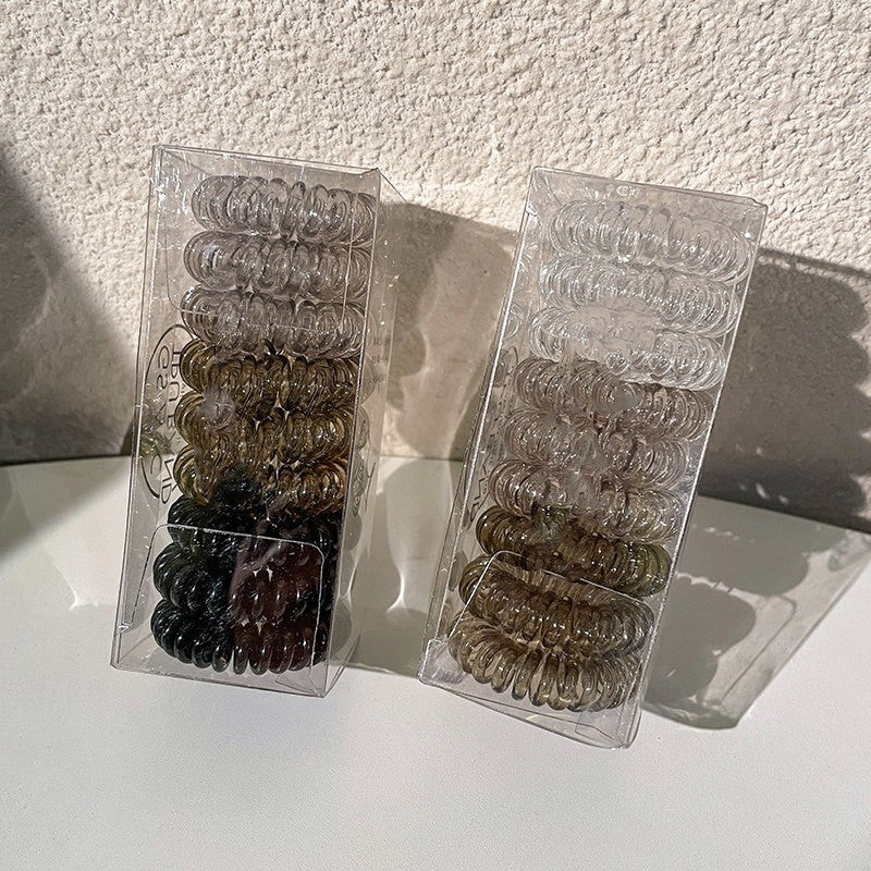 9 Pcs Spiral Hair Ties No Crease, Coil Hair Ties, Phone Cord Hair Ties, Women Ponytail Holder Elastics - DOGOMET DIGITAL PLUS