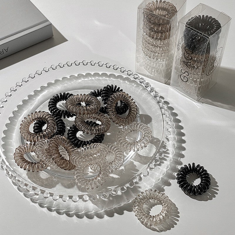 9 Pcs Spiral Hair Ties No Crease, Coil Hair Ties, Phone Cord Hair Ties, Women Ponytail Holder Elastics - DOGOMET DIGITAL PLUS