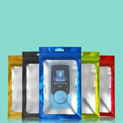 [Holographic Zipper Lock Bags] 100-Pack Holographic Zipper Lock Resealable Bags | Moisture-Proof Aluminum Foil Polyester Film Flat Transparent Window Pouch for Electronics/Jewelry/Cosmetics Organization, 4 Size Options, Non-f - DOGOMET DIGITAL PLUS