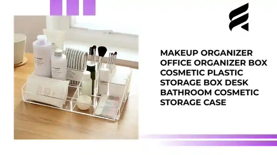 Makeup Organizer Office Organizer Box Cosmetic Plastic Storage Box Desk Bathroom Cosmetic Storage Case by@Outfy
